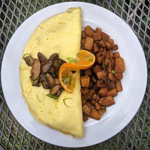 Heated Mushroom & Cheddar Omelette